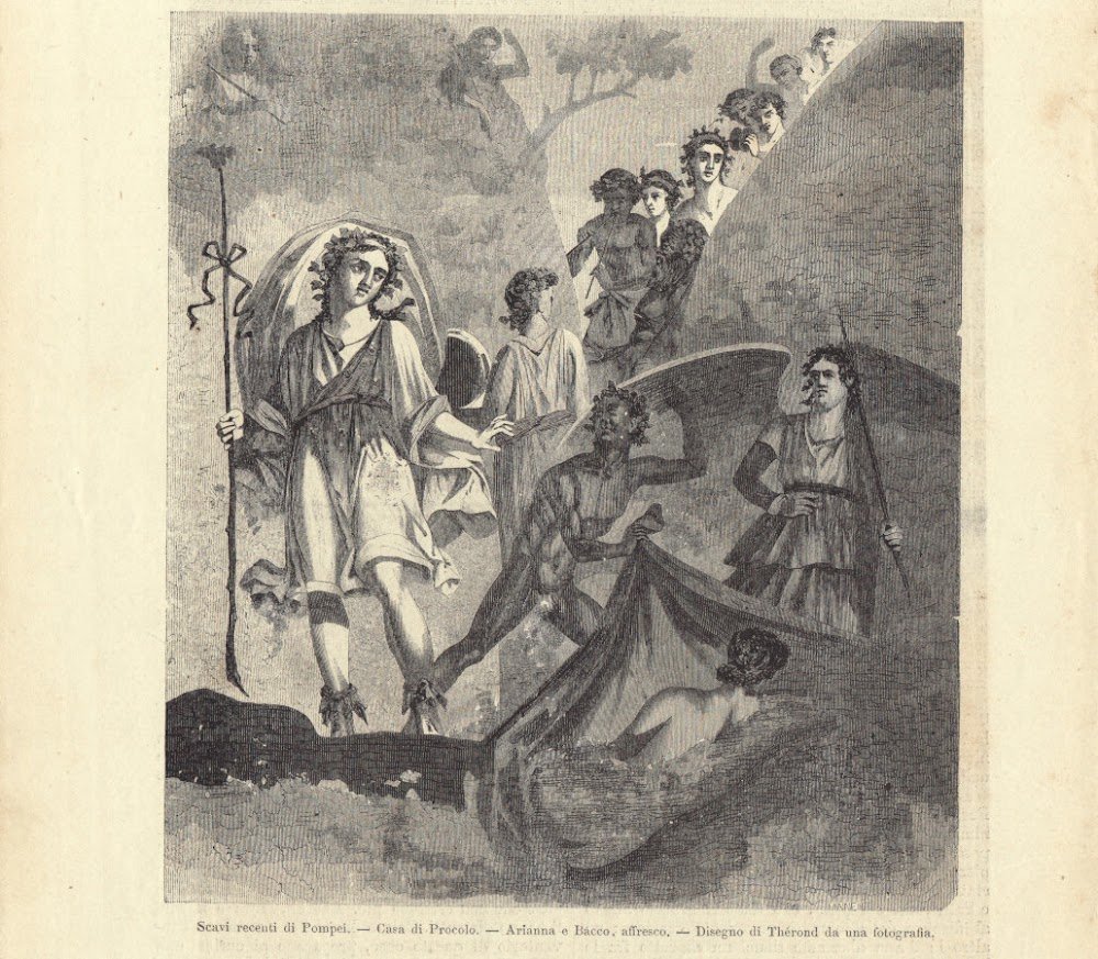 Scavi di Pompei. Casa d Procolo. Illustrazione 1864