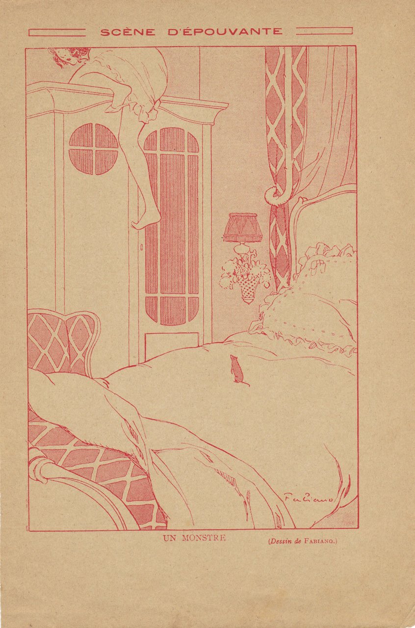 Scene d'epouvante. Un monstre (ill. Fabiano). Stampa 1913