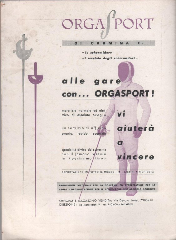 Scherma. Rivista mensile della FIS. N. 12 settembre 1966
