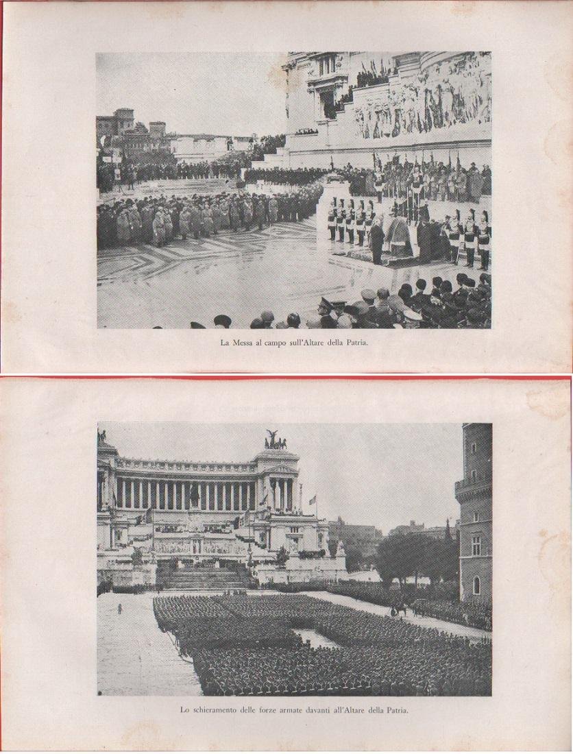 Schieramento delle FF.AA. davanti all'Altare della Patria - Ritaglio 1936. …
