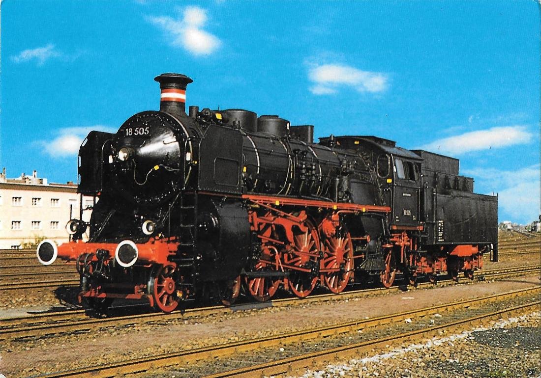 Schnellzug-Lokomotive 18 505 der Deutschen Bundesbahn Staatsbahnen 1975. Non viaggiata