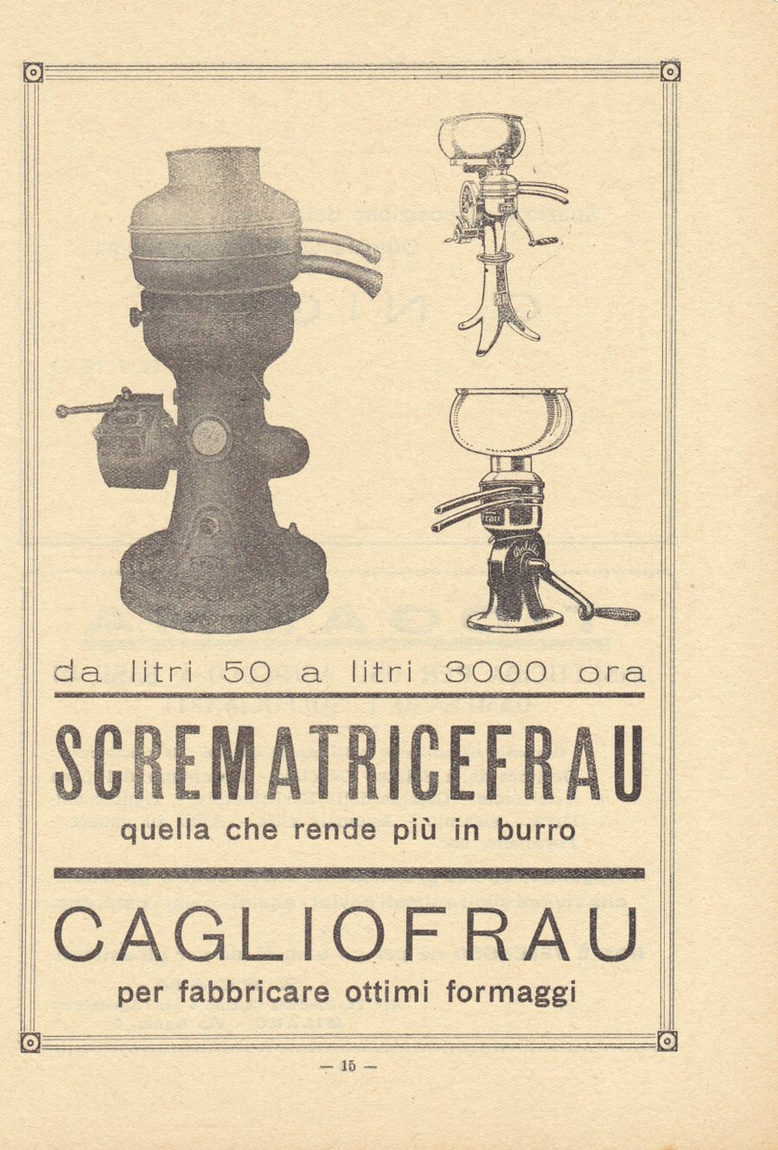Scrematrice Frau. Advertising 1947