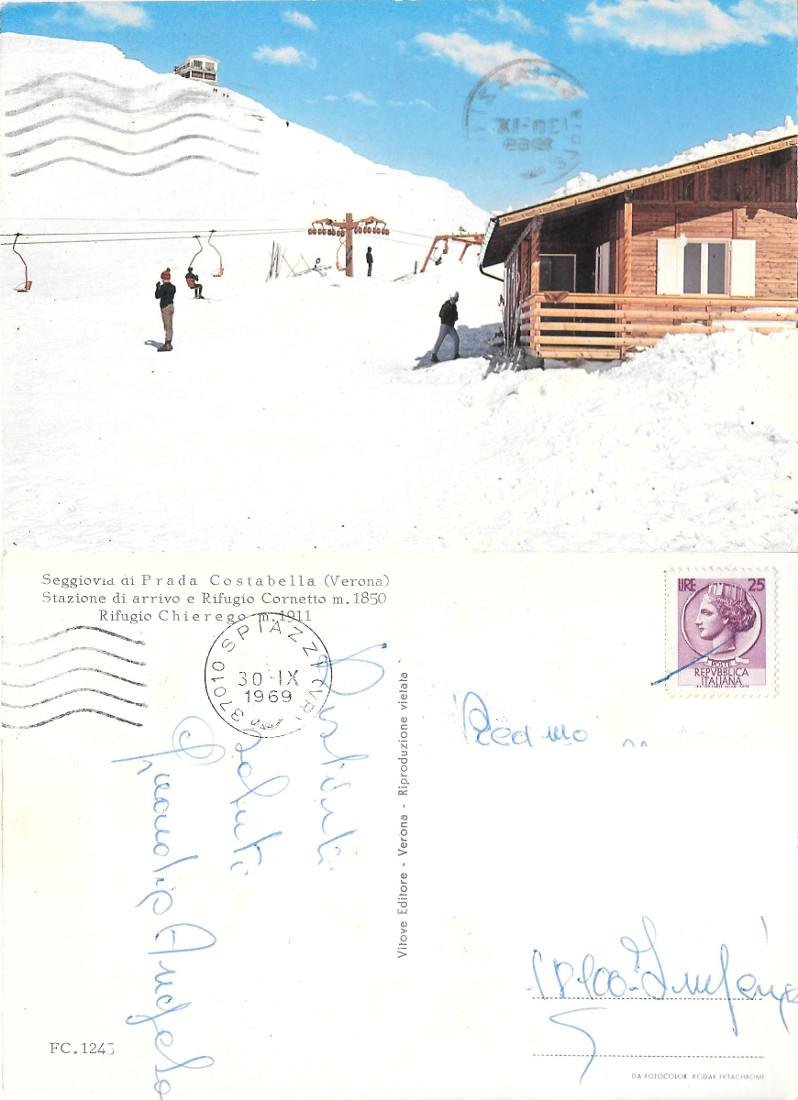 Seggiovia di Prada Costabella (VR). Rifugi Cornetto e Chierego. Viaggiata …