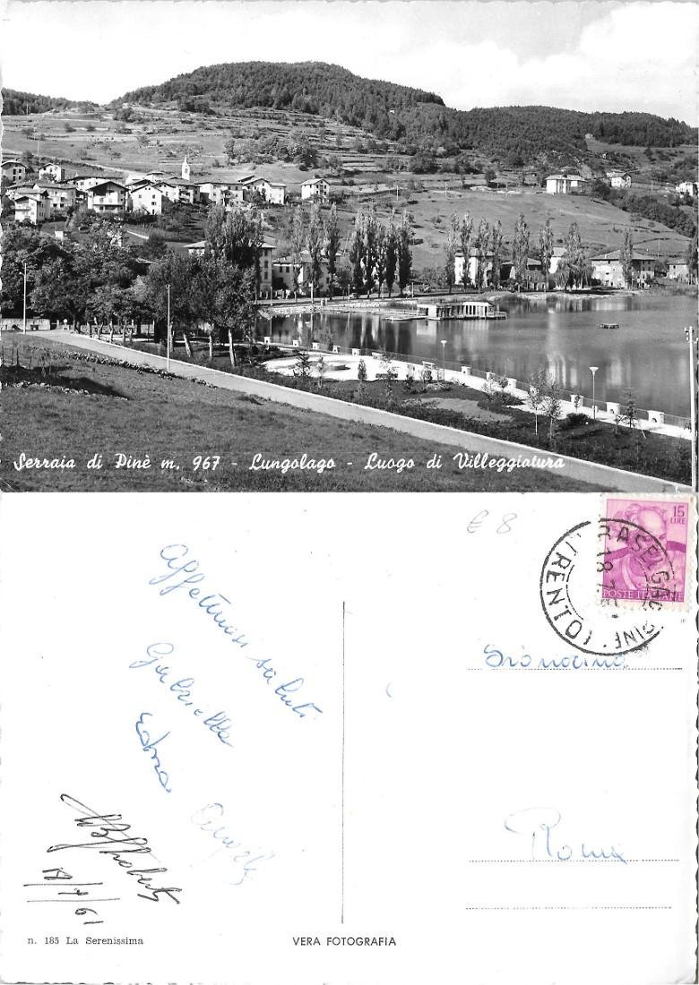 Serraia di Pinè. Lungolago. Viaggiata 1961
