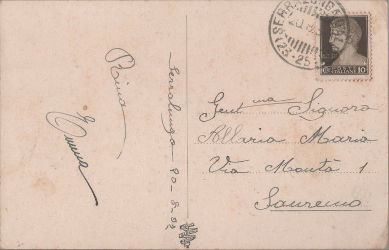 Serralunga d'Alba. L'antico castello. Viaggiata 1937