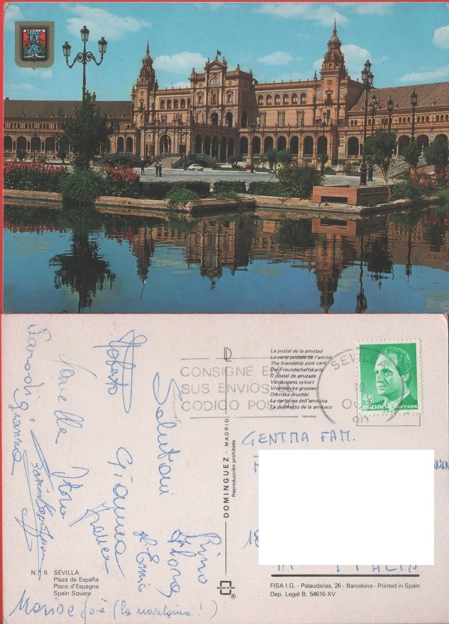 Sevilla. Plaza de Espana. Viaggiata 1990