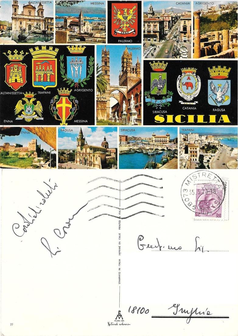 Sicilia. Le province. Viaggiata 1973