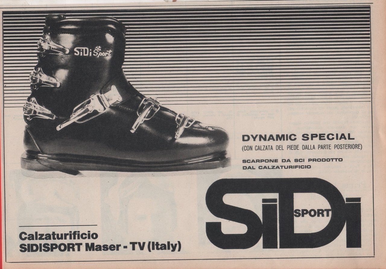 SiDi Sport. Scarpone da sci Dynamic Special. Advertising 1968