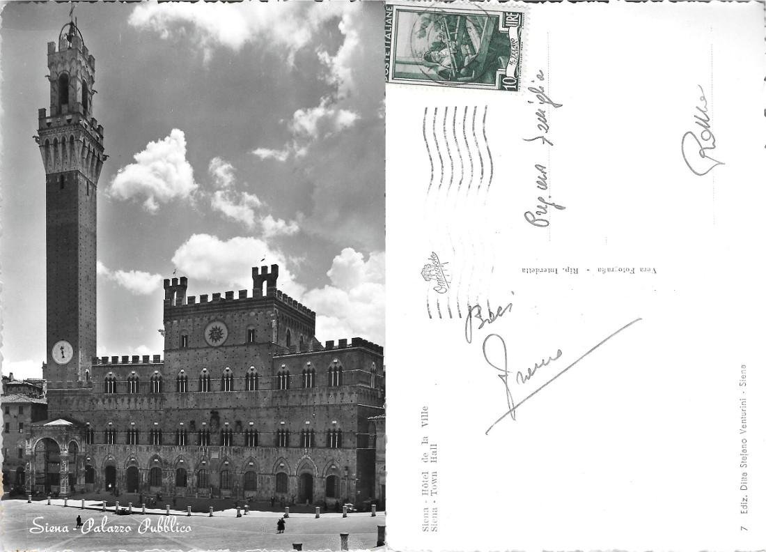Siena. Palazzo Pubblico. Viaggiata 1959