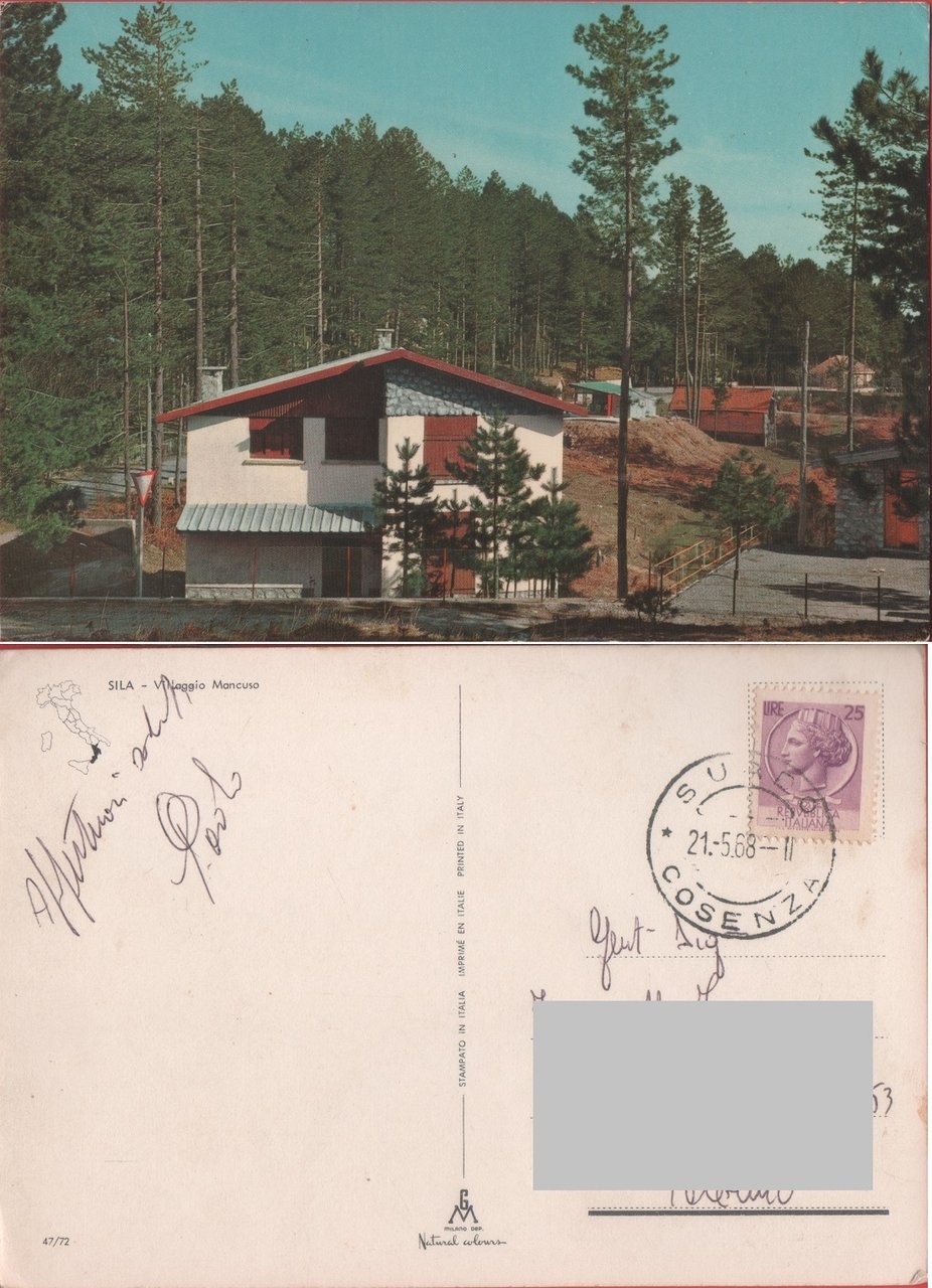 Sila. Villaggio Mancuso (CS). Viaggiata 1968