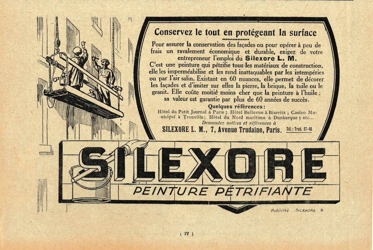 Silexore peinture petrifiante. Advertising 1926
