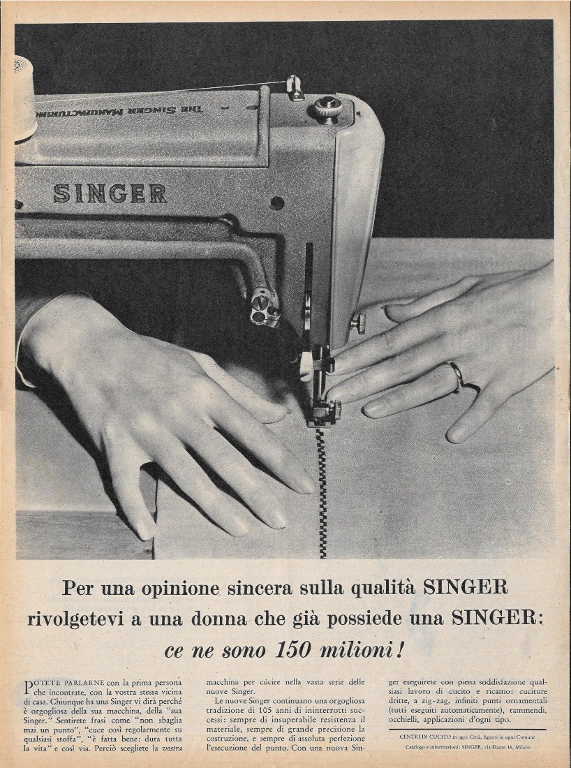 Singer / Aureomicina Lederle - Advertising 1956