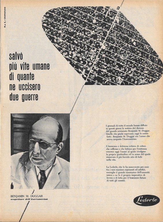 Singer / Aureomicina Lederle - Advertising 1956