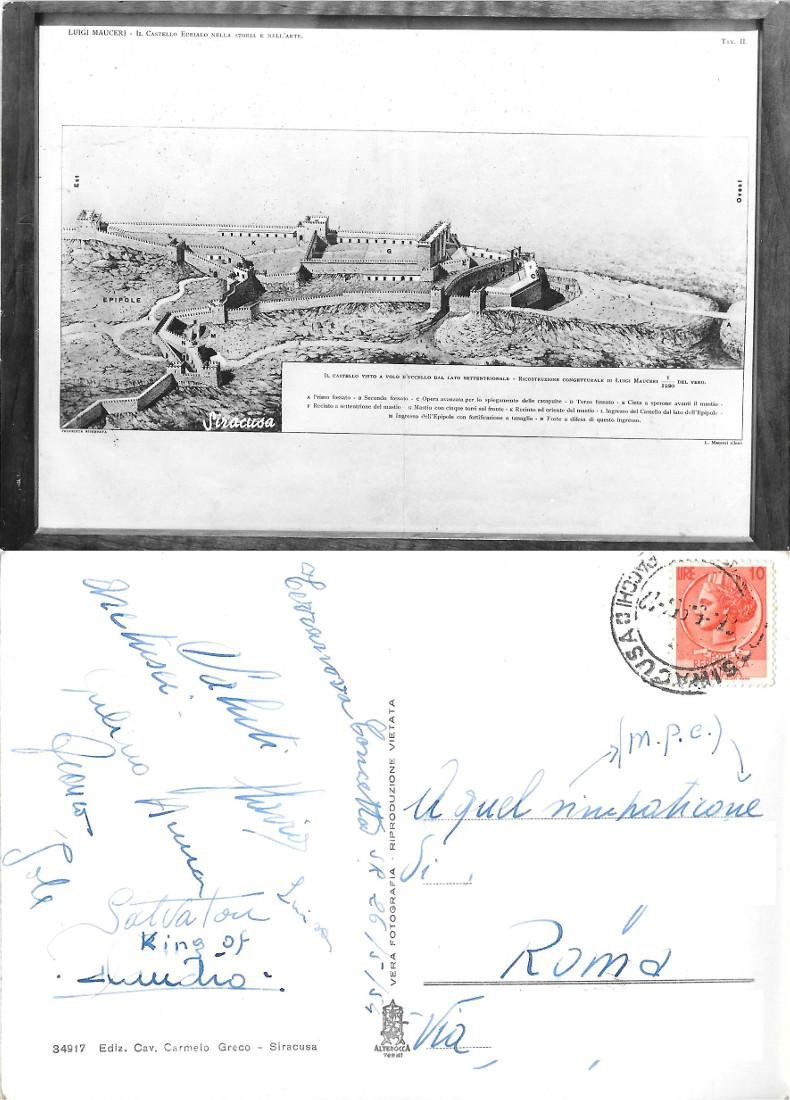 Siracusa, il Castello, ricostruzione di Luigi Maugeri. Alterocca. Viaggiata 1954