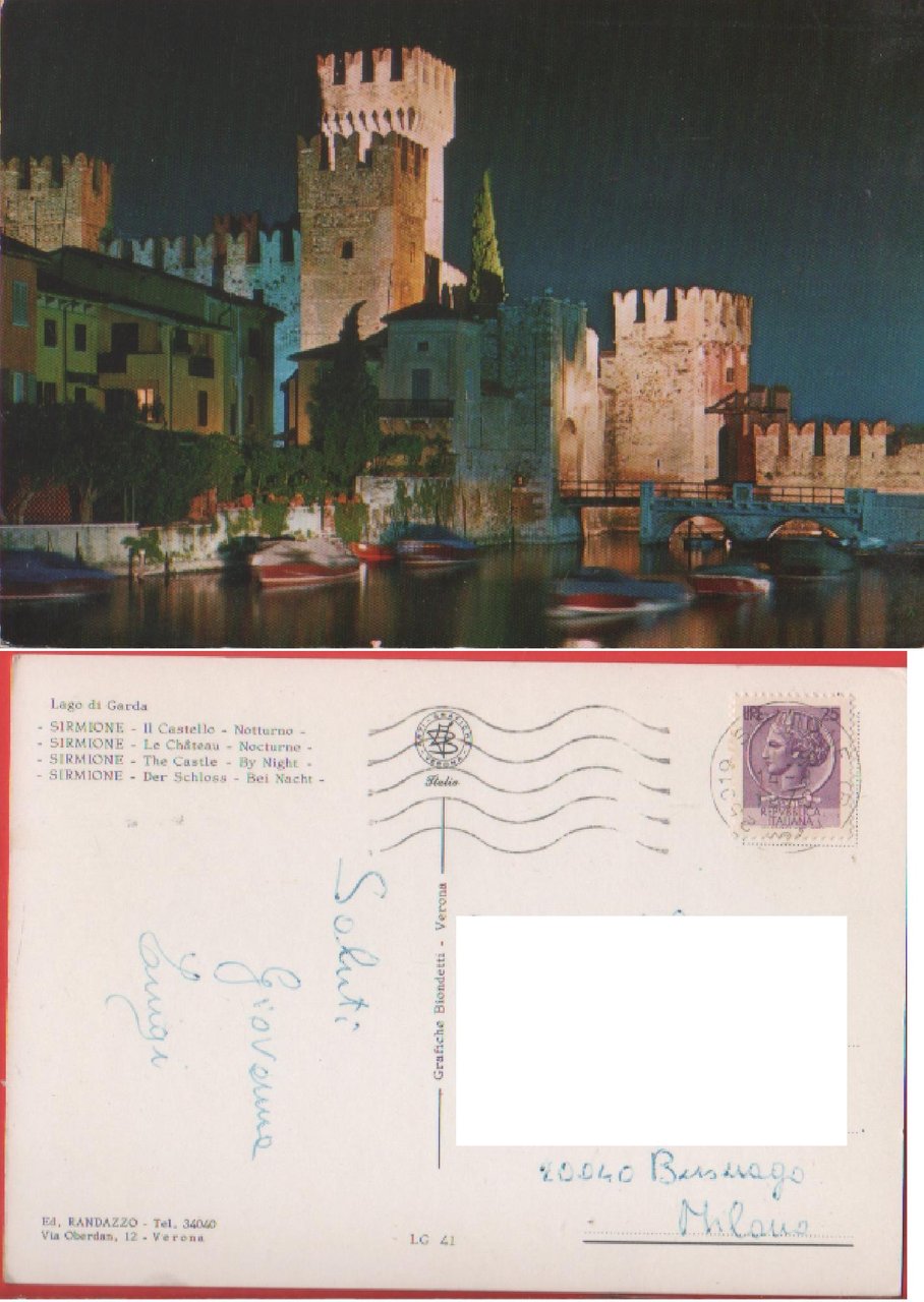 Sirmione Castello. Lago di Garda. Viaggiata 1970