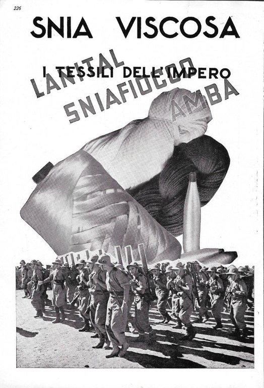 Snia Viscosa, i tessuti dell'Impero/Bemberg.  Advertising  1937 fronte retro