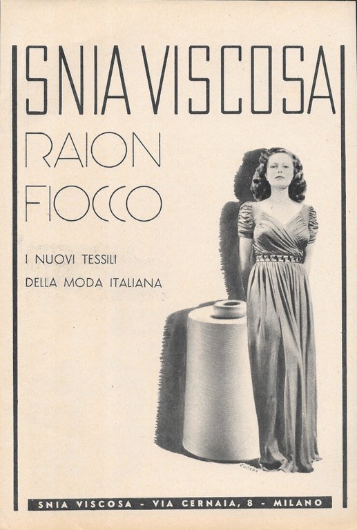Snia Viscosa. Raion Fiocco  -  Advertising 1943