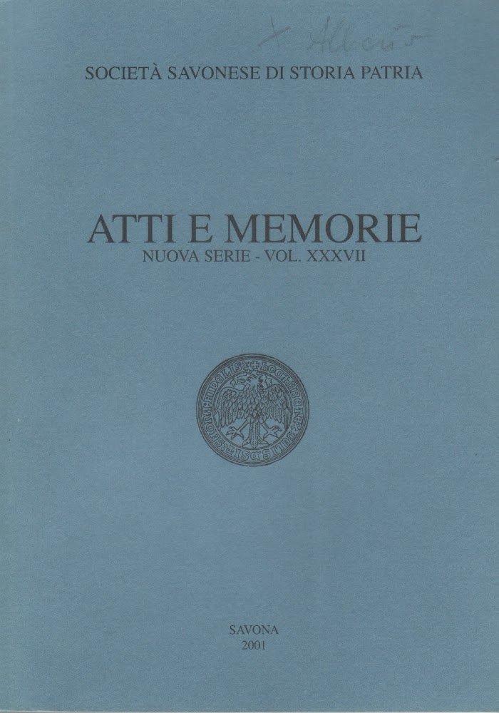 Società Savonese di Storia Patria atti e memorie nuova serie …