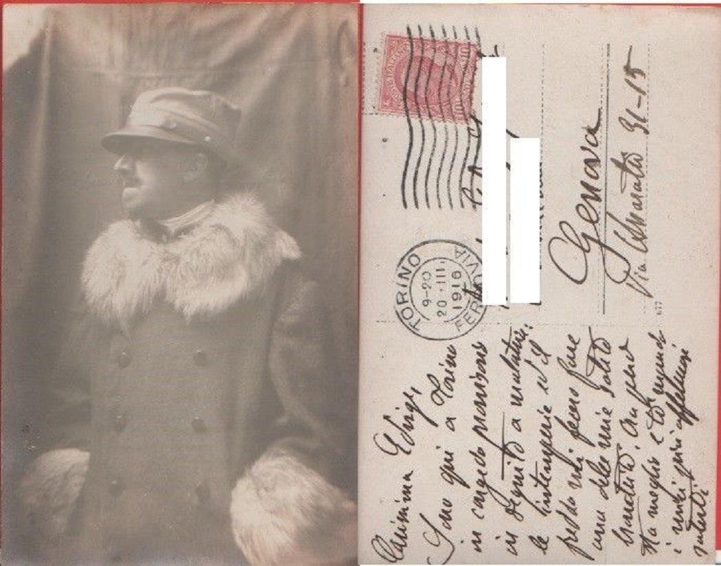 Soldato in posa dannunziana. Fotografica. Viaggiata 1916