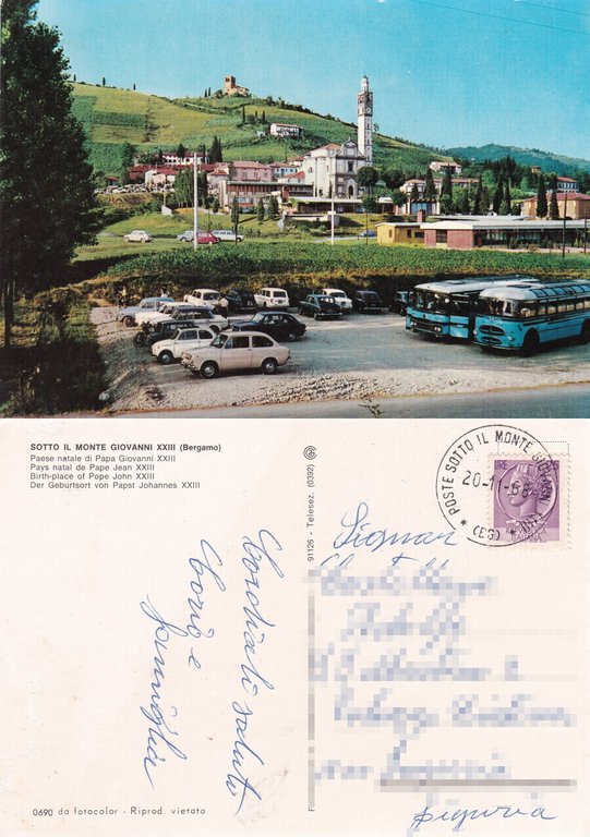 Sotto il Monte Giovanni XXIII. Bergamo - Viaggiata 1968