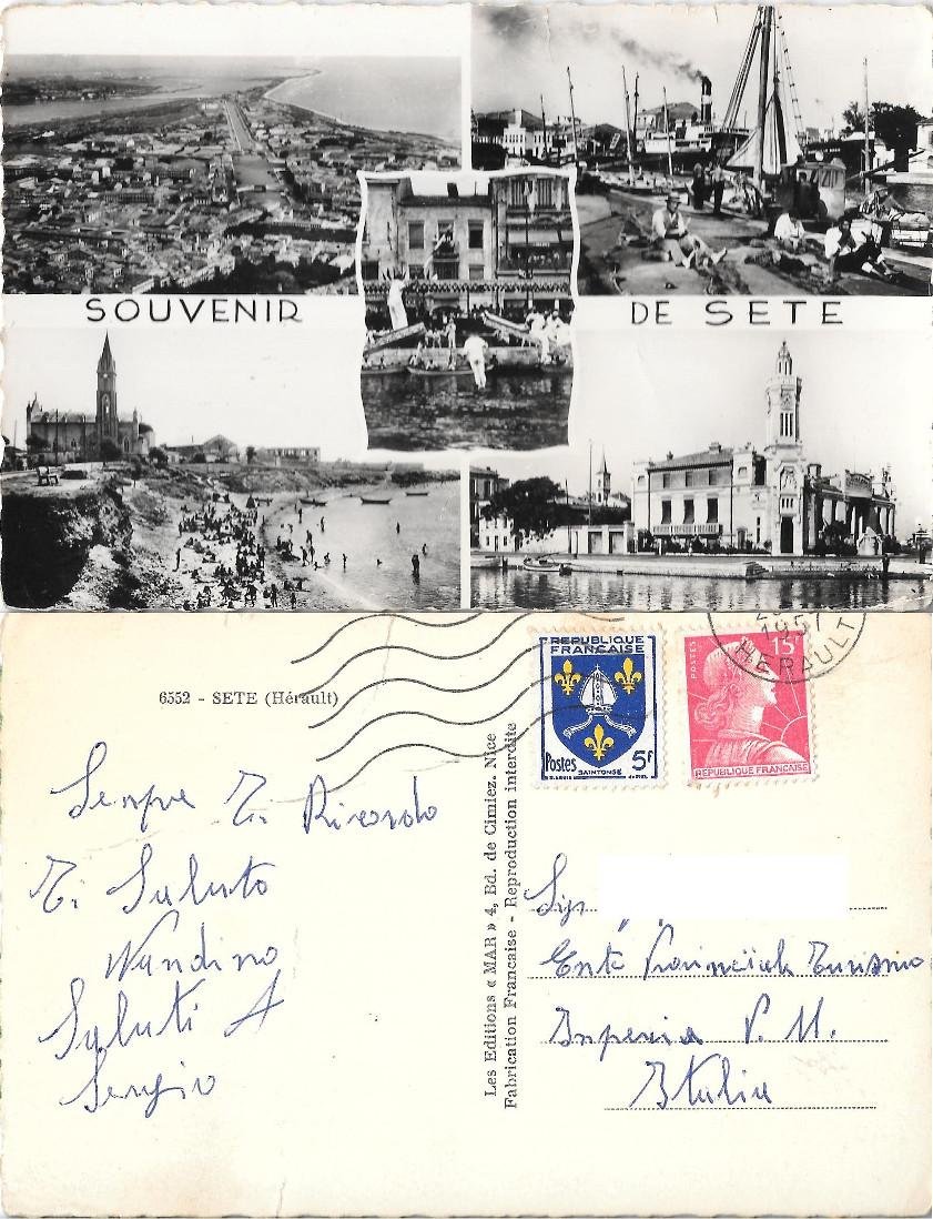 Souvenir de Sete. Viaggiata 1957 | Immagine principale