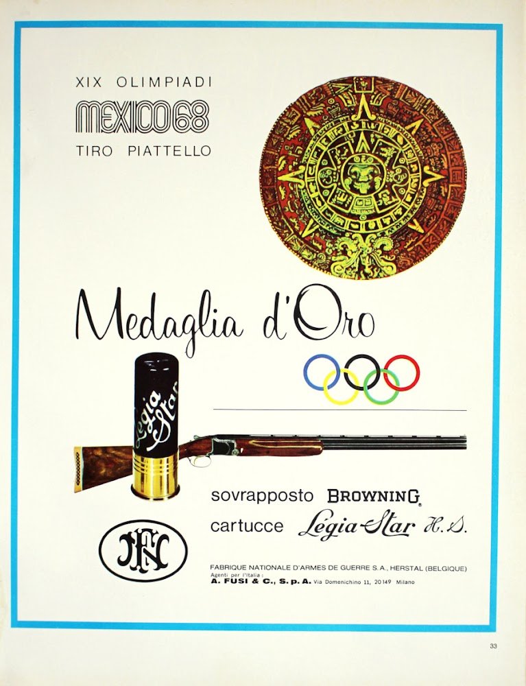 Sovraposto Browning, cartucce Legia Star. Medaglia olimpica d'oro tiro al …