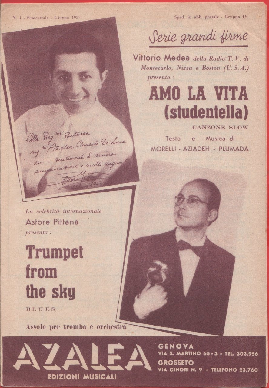 Spartito. Amo la vita (Studentella); Trumpet from the sky. Ediz. …