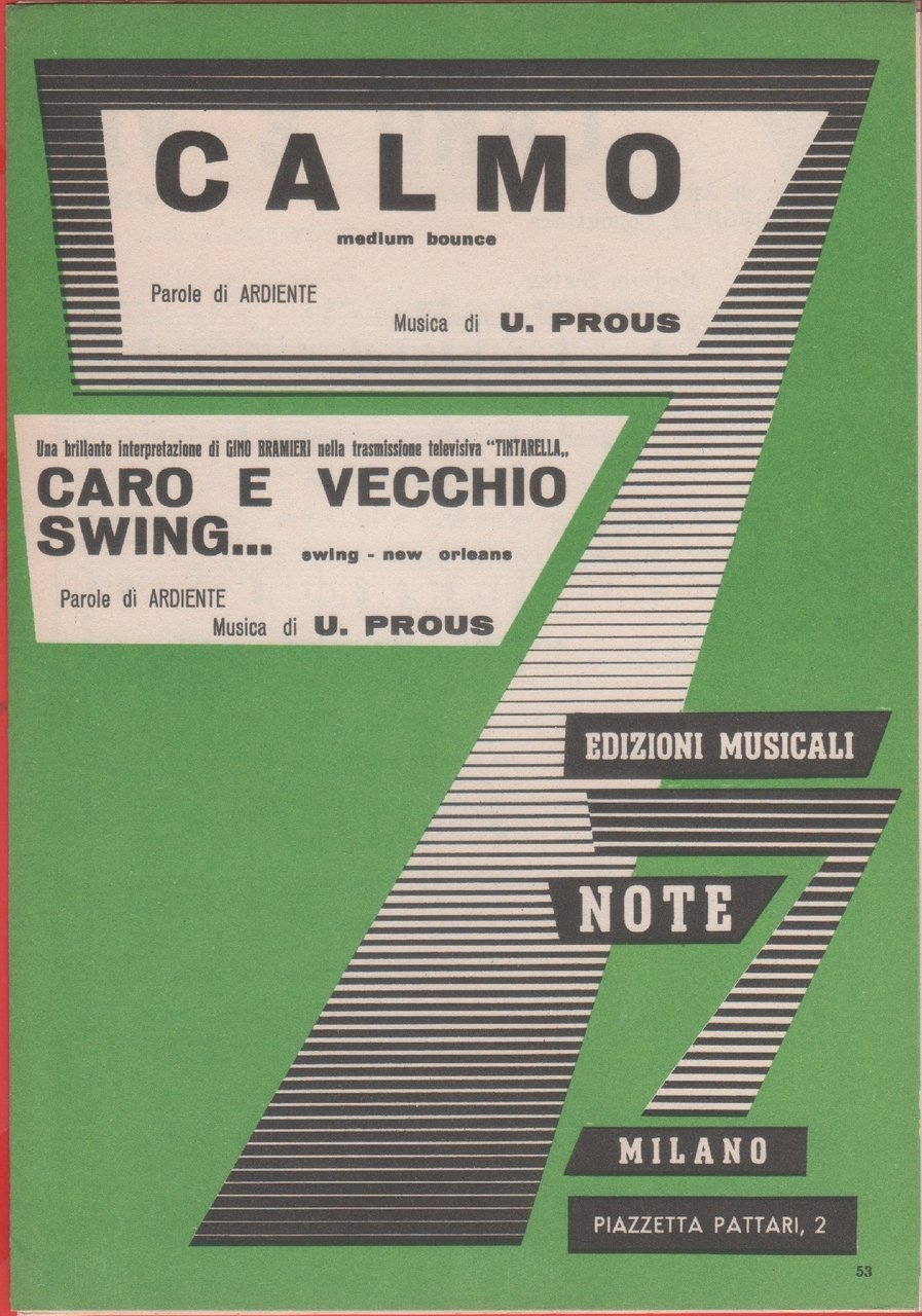Spartito. Calmo; Caro e vecchio swing. Ediz. Sette Note