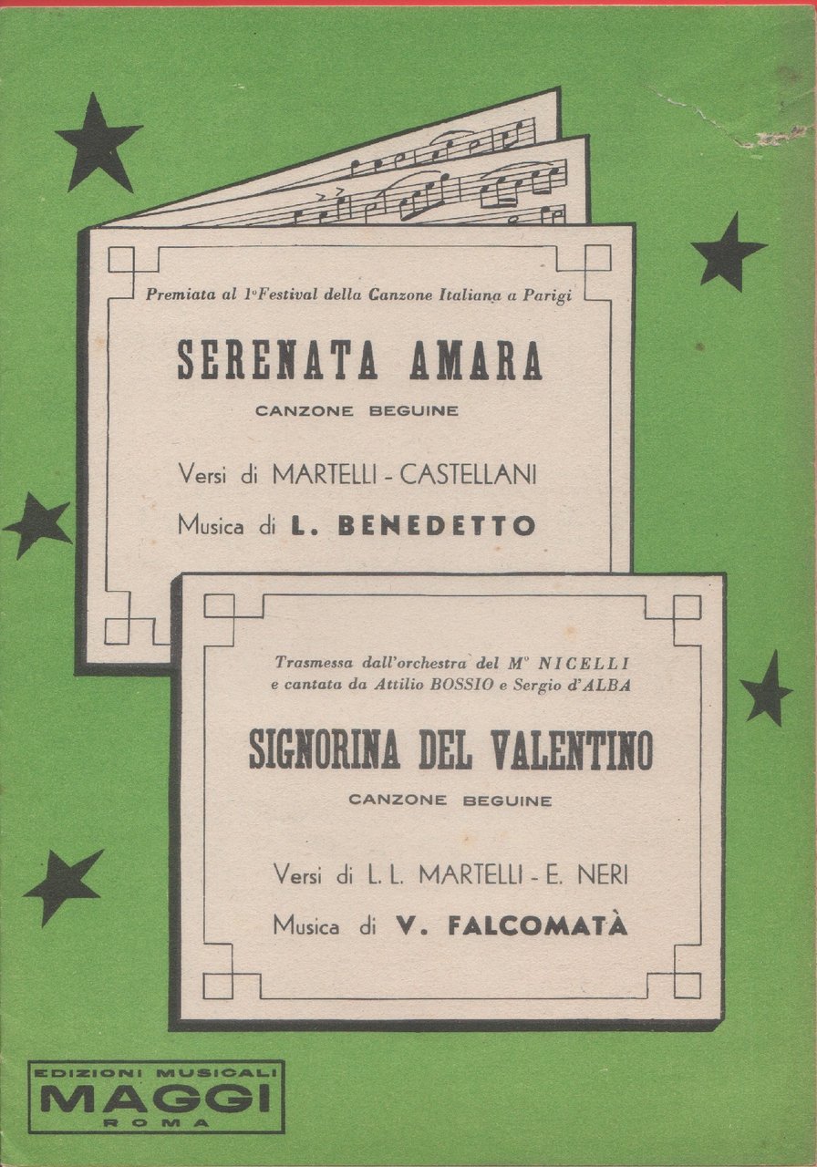 Spartito. Serenata amara; Signorina del Valentino. Ediz. Maggi