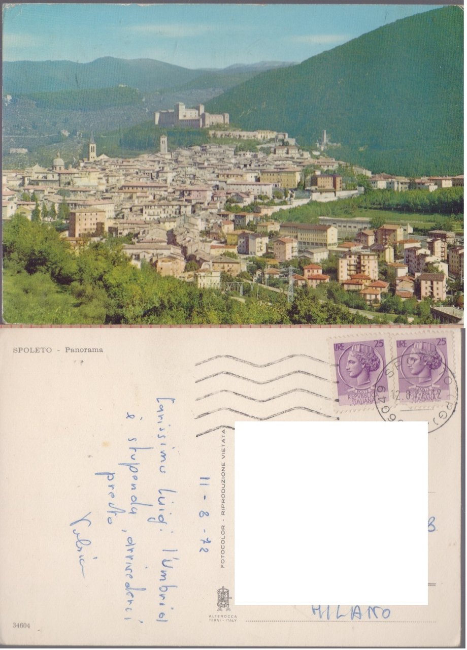 Spoleto. Panorama. Viaggiata 1972