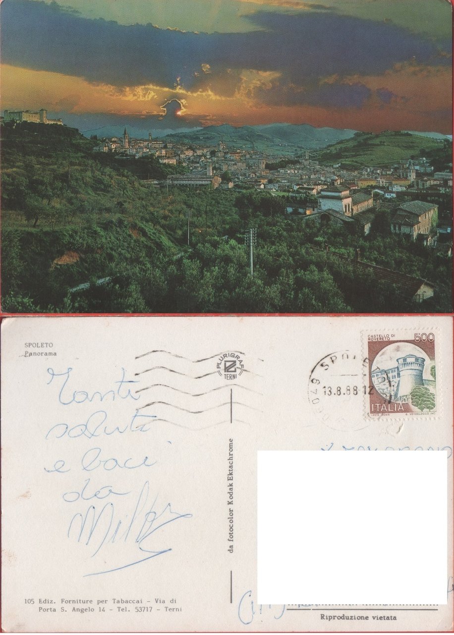 Spoleto. Panorama. Viaggiata 1988