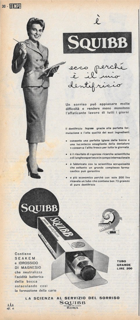 Squibb ecco perché è il mio dentifricio - Advertising 1956