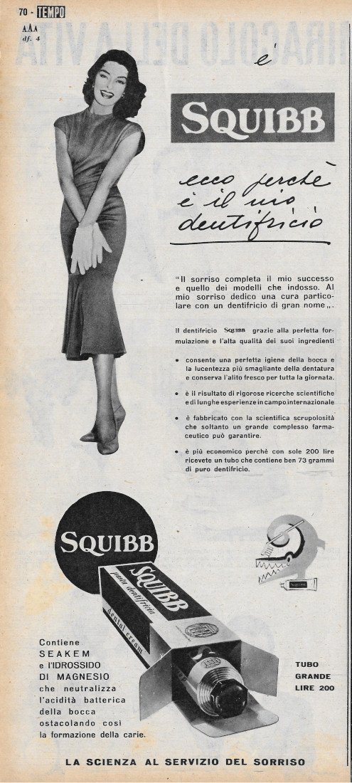 Squibb pasta dentifricia - Advertising 1956