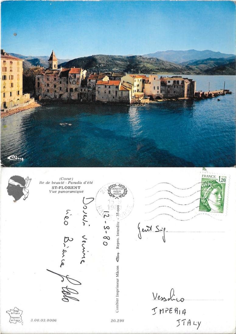 St. Florent. Vue panoramique . Viaggiata 1980