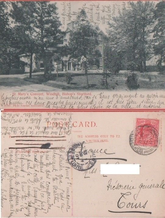 St. Mary's Convent, Windhill, Bishop's Stortford. Viaggiata 1907