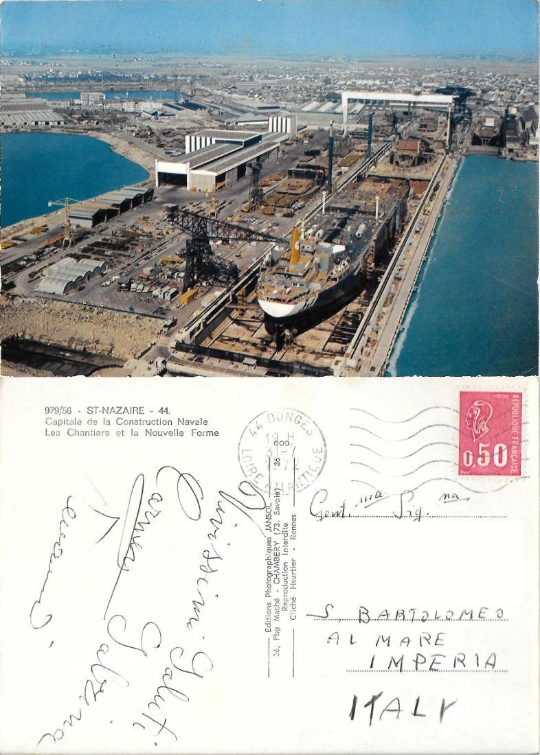 St. Nazaire. Capital de la Construction Navale. Viaggiata 1972