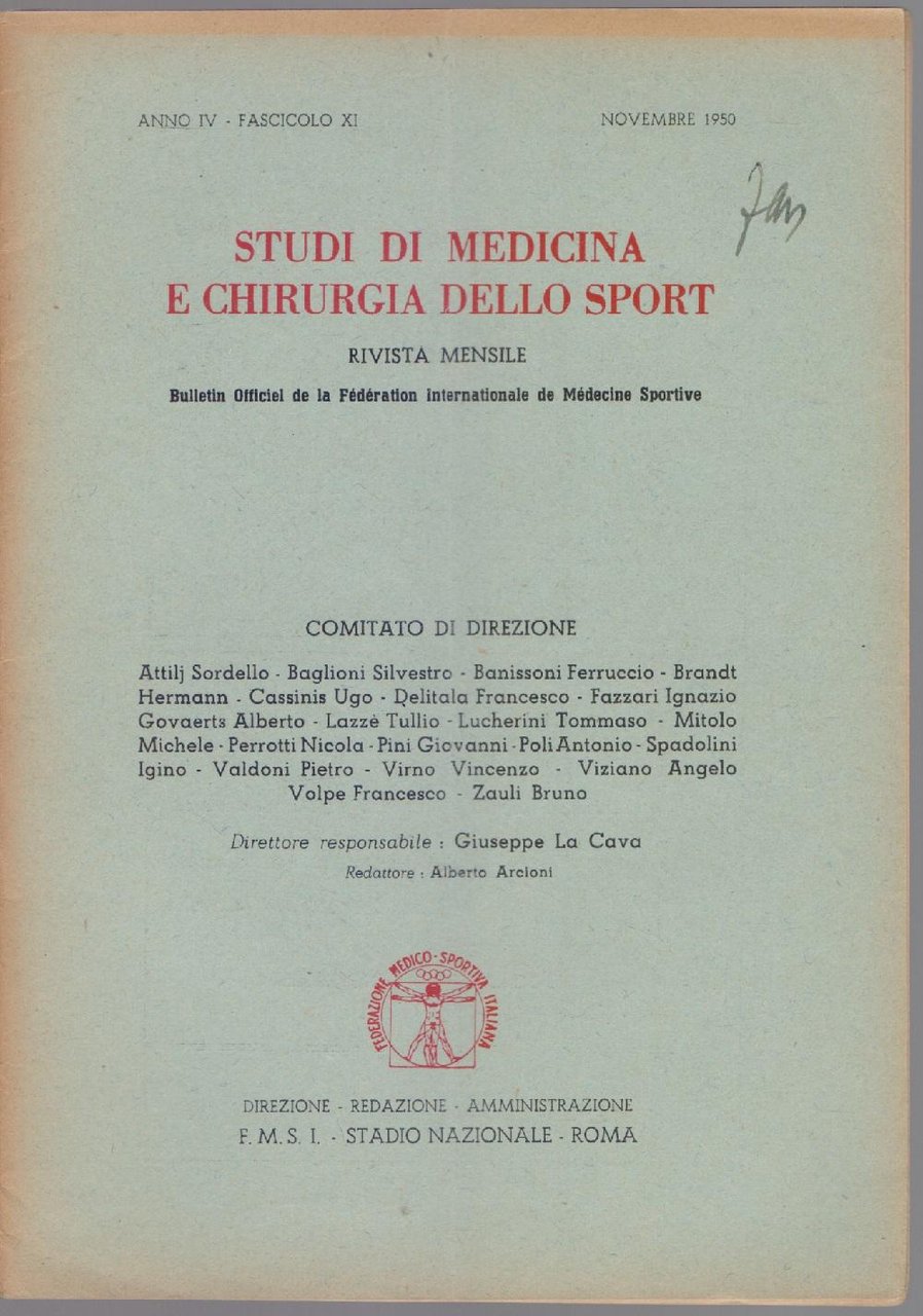 Studi di Medicina e Chirurgia dello Sport Anno IV Fascicolo …