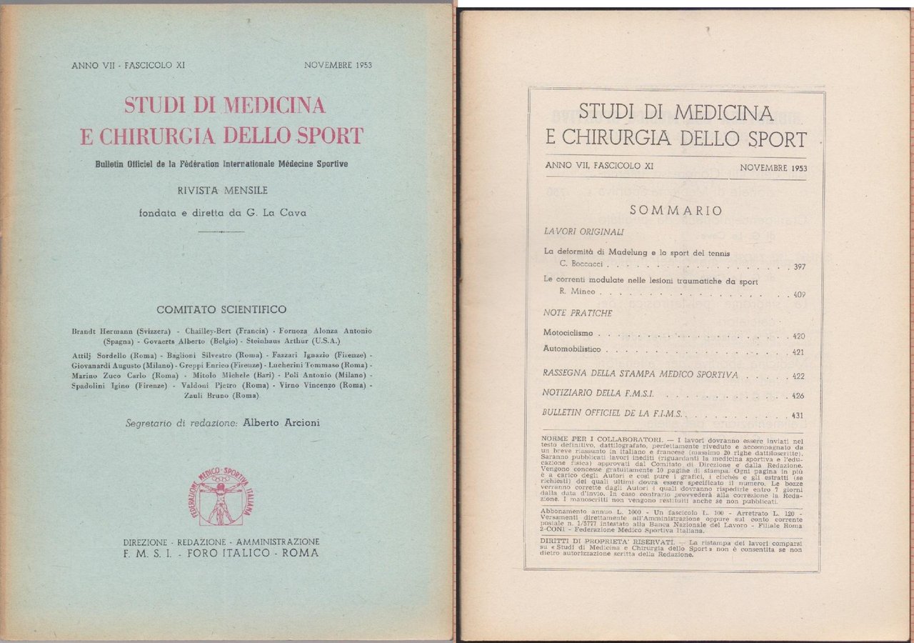 Studi di Medicina e Chirurgia dello Sport Anno VII Fascicolo …
