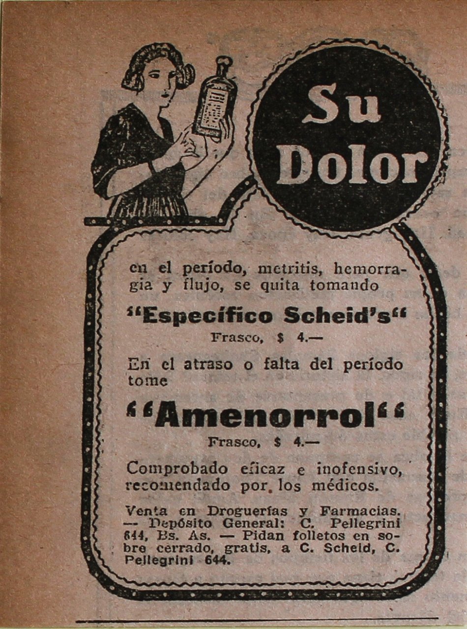 Su dolor Amenorrol Especifico Scheid's - Advertising 1922