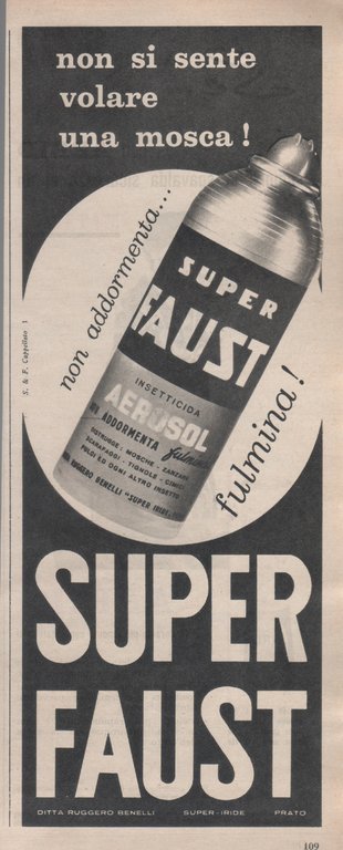 Super Faust non addormenta... fulmina!  Advertising  1959