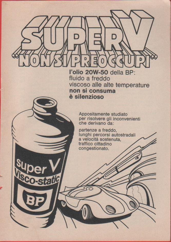 Super V Visco Static. BP. Pubblicità 1970