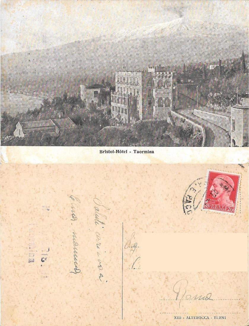 Taormina. Bristol Hotel . ed. Alterocca. Viaggiata