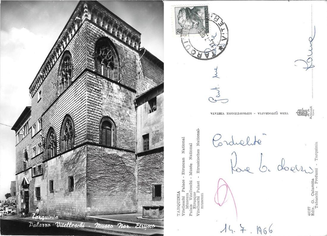 Tarquinia. Palazzo Vitelleschi. Museo Naz. Etrusco. Alterocca. Viaggiata 1966