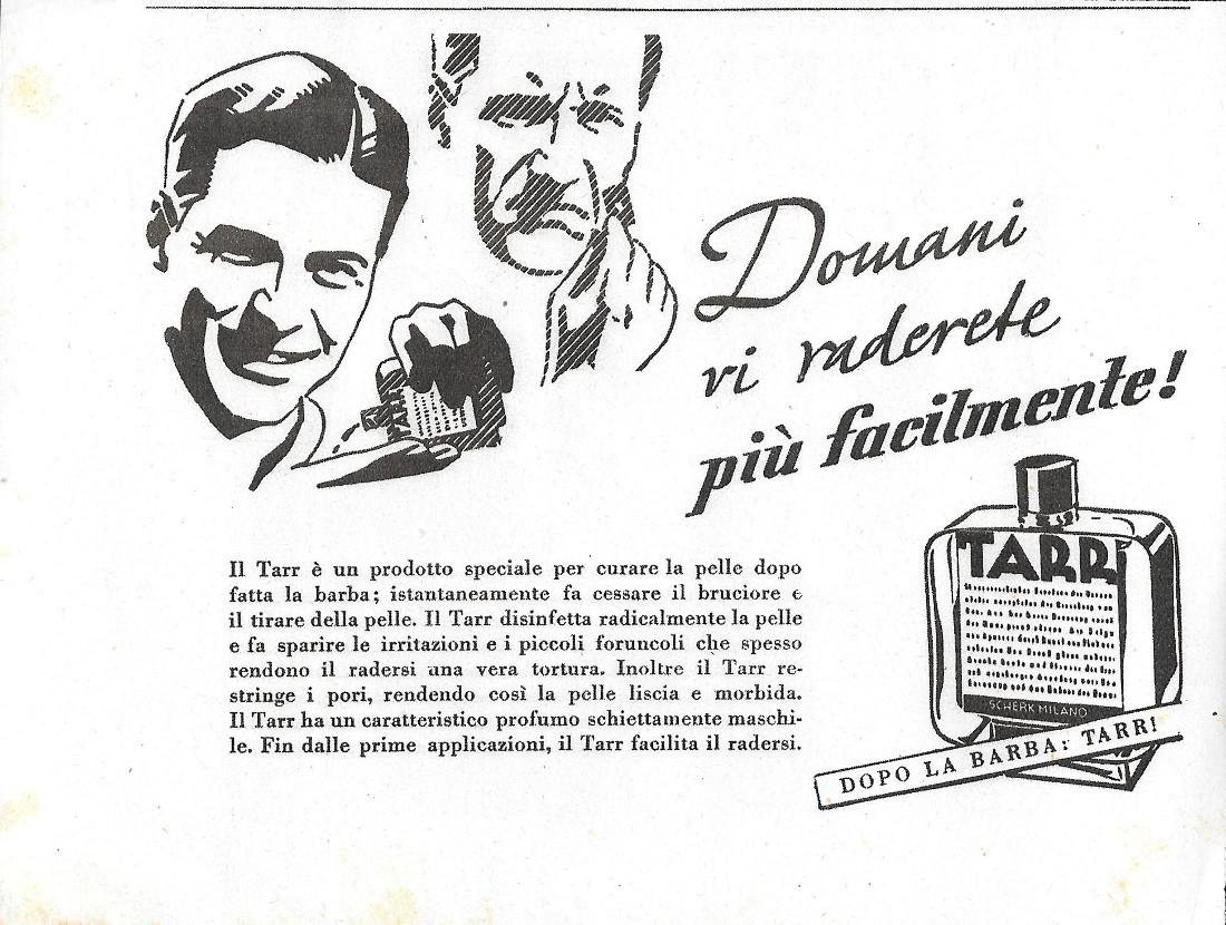 Tarr. Domani vi raderete più facilmente. Advertising 1942