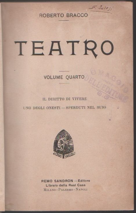 Teatro (IV vol.) Il diritto di vivere - Uno degli …