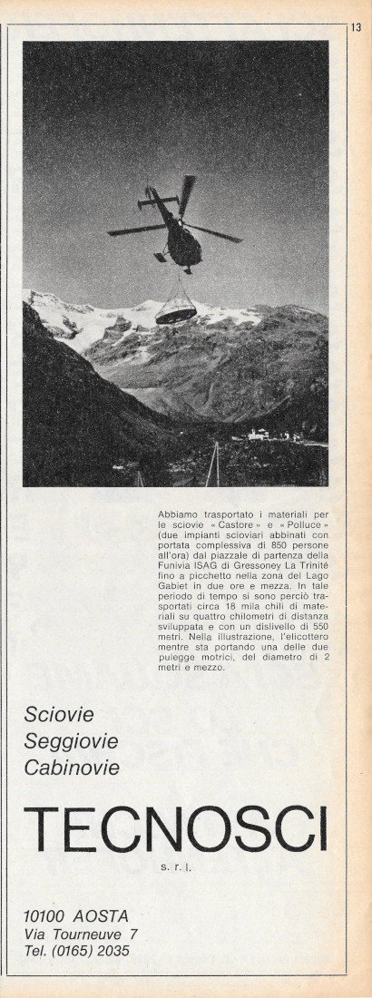 Tecnosci Sciovie seggiovie cabinovie / Attacchi Attenhofer - Advertising 1968