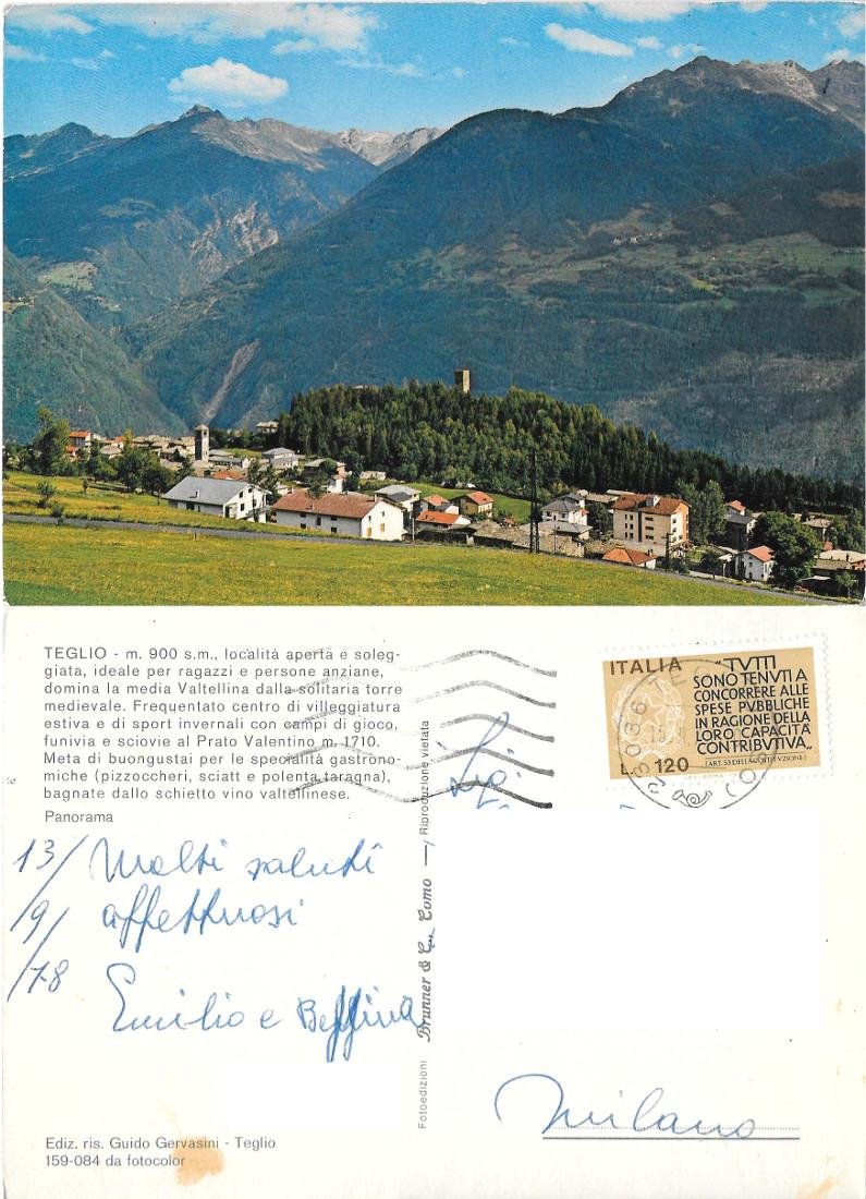 Teglio (SO). Panorama. Viaggiata 1978