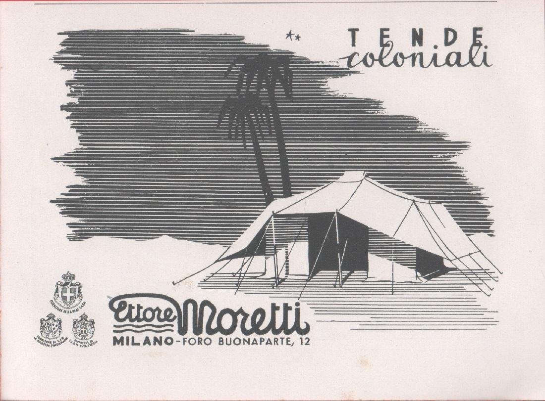 Tende coloniali Moretti. Pubblicità 1940