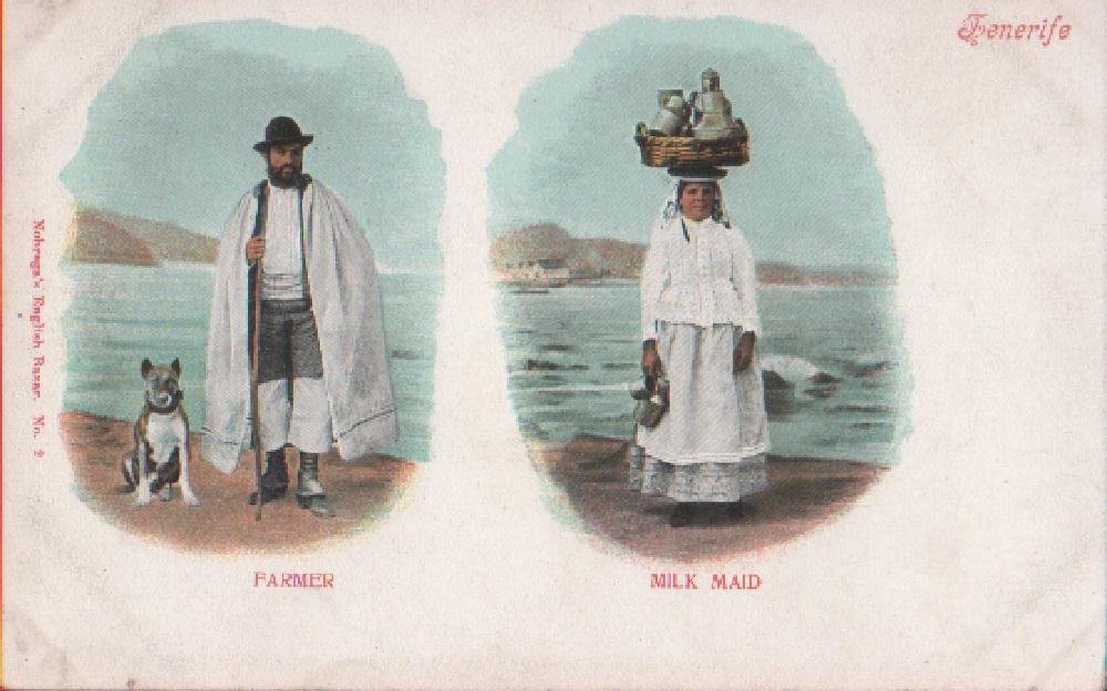 Tenerife. Farmer. Milk maid. Non viaggiata