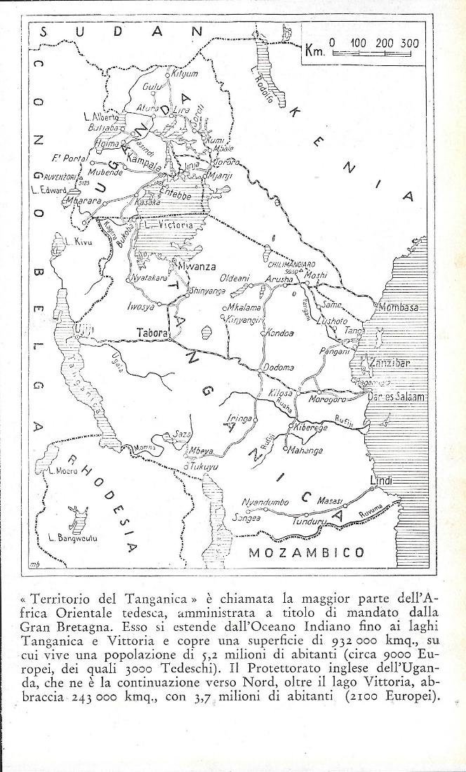 Territorio del Tanganica. Stampa 1934
